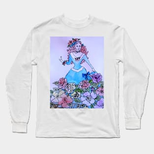 Rose Princess Watercolour Painting Long Sleeve T-Shirt